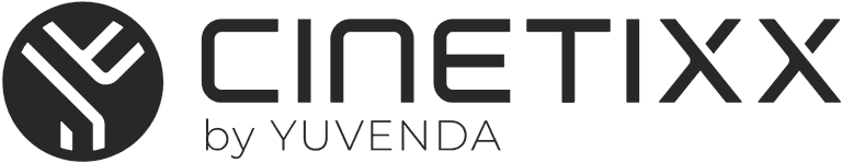 CINETIXX by YUVENDA logo, displaying the company name and a distinctive 'Y' symbol in dark gray.
